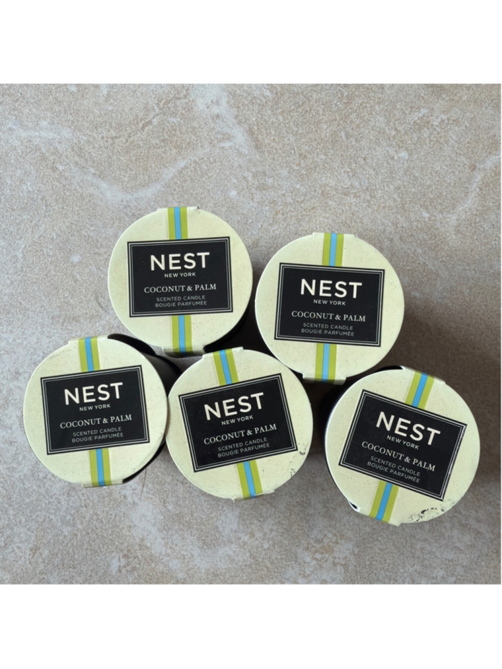 NEST New York Coconut & Palm Scented Candle Set, One Size, Beige and Black